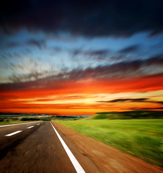 Asphalt blurry road — Stock Photo, Image