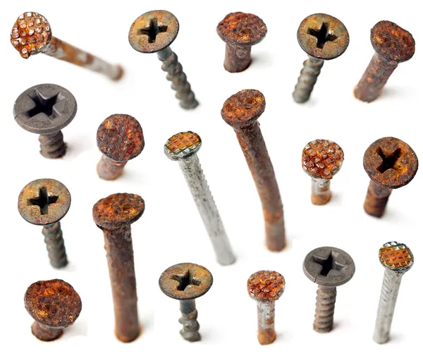 Old nails head set. Can be used graphic designers — Stock Photo, Image