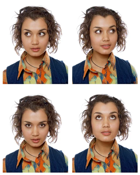stock image Portraits of the same woman in different emotions