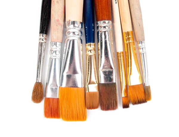 Paint brushes on a white background. — Stock Photo, Image