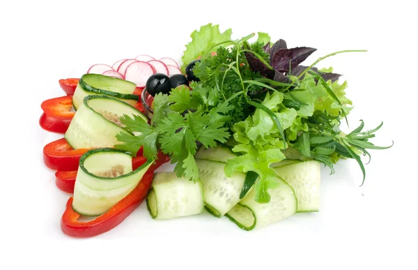 Salada isolada em branco — Fotografia de Stock