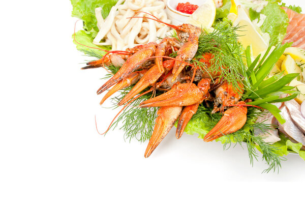 Lobsters with salad