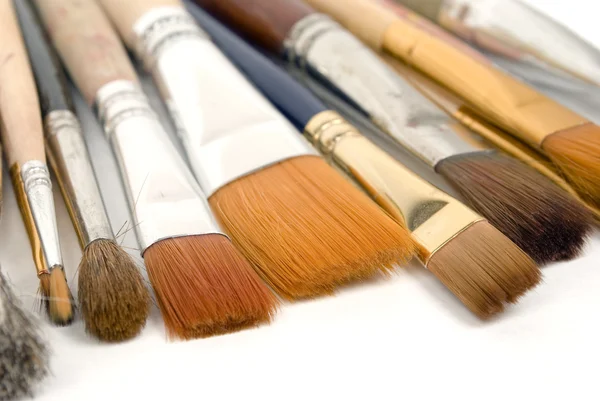Paint brushes on white — Stock Photo, Image