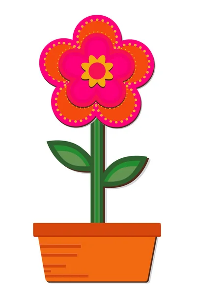 Fleur dans un pot — Image vectorielle