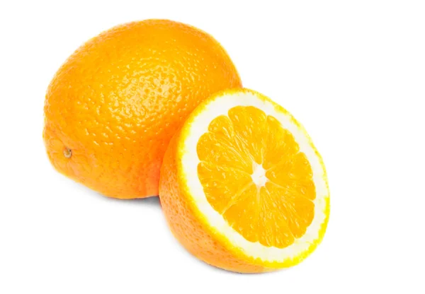 One and half oranges isolated on white — Stock Photo, Image