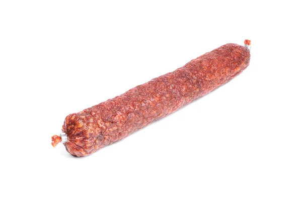 Meat product.Sausage isolated on white. — Stock Photo, Image