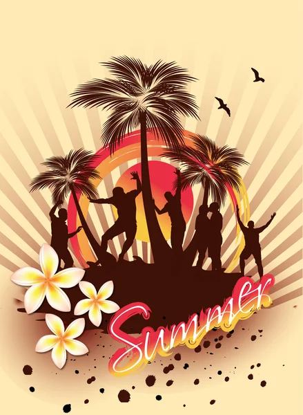 Fiesta de verano playa — Vector de stock