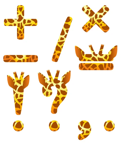 Girafa conjunto de sinais — Vetor de Stock