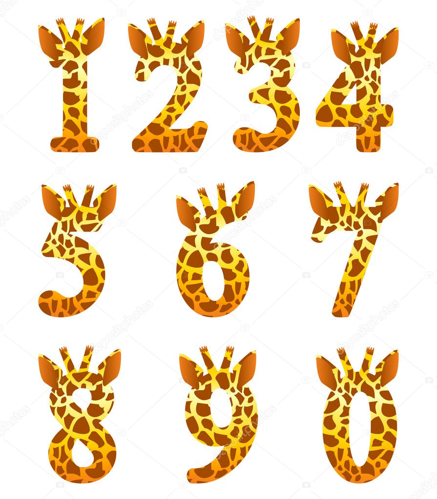 Giraffe numeral set