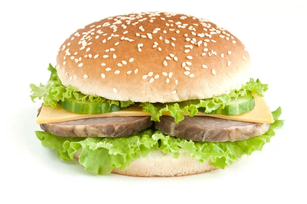 肉と野菜のハンバーガー — ストック写真