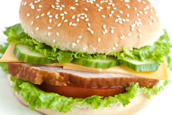 肉と野菜のハンバーガー — ストック写真