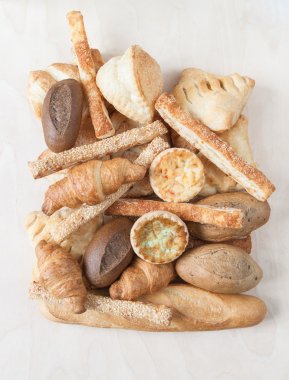 Various small baked bread and buns clipart