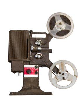 Analogue movie projector with reels clipart