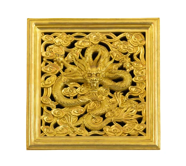 Antike Statue des goldenen Drachen — Stockfoto