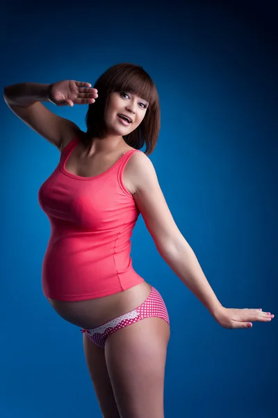 快乐的孕妇 — 图库照片