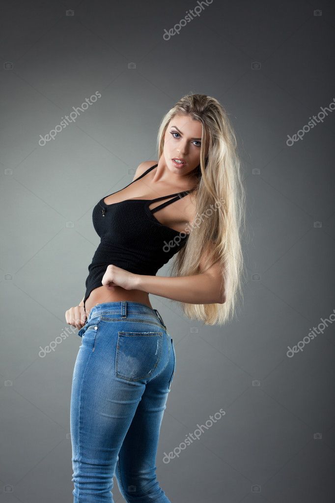 Hot Blonde Tight Jeans