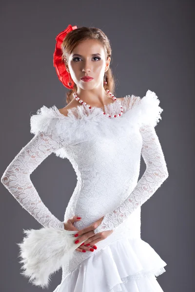 Nő flamenco táncos stúdió portré — Stock Fotó