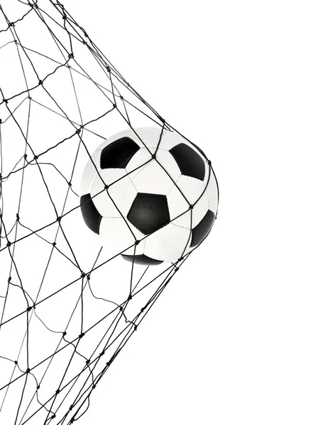Net ゲートでサッカー ボール — ストック写真