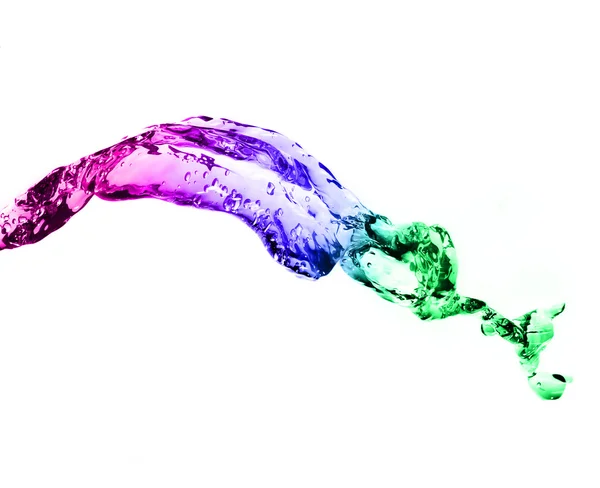 Barva stříkající vodě — Stock fotografie
