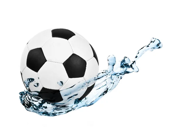 Soccer ball in a water — Stock Photo, Image