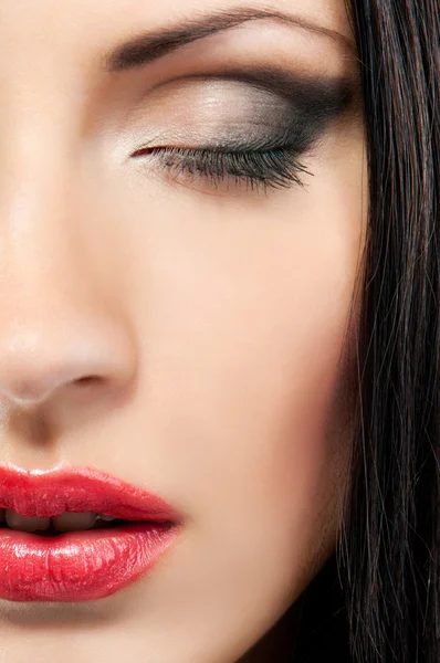 Make-up face with closed eyes — Stock Photo, Image