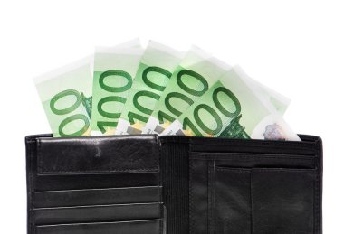 euro banknot ile cüzdan