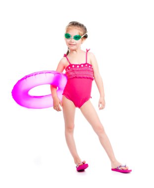 Girl in swimming suit clipart