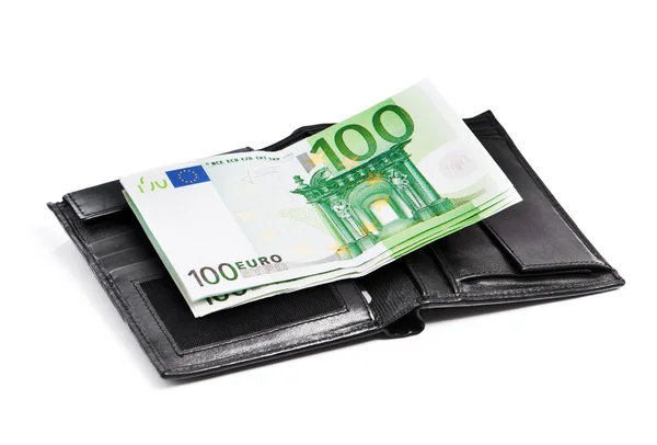 Wallet with euro banknotes — Stock Photo, Image