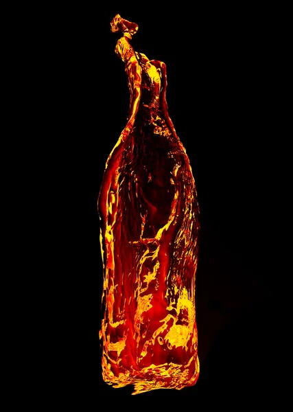 Fire in the shape of a bottle — Stock Photo, Image