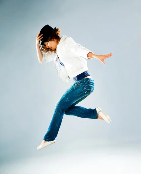 Jumping Woman — Stock Photo, Image