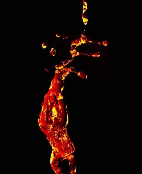 Splashes of fiery liquid — Stock Photo, Image