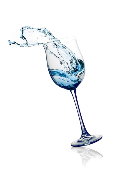 Glass with splashes of water — Stock Photo, Image