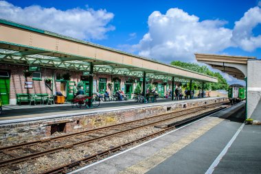 Station platform with clipart