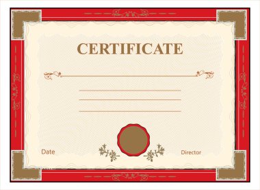 Certificate, diploma for print vector clipart
