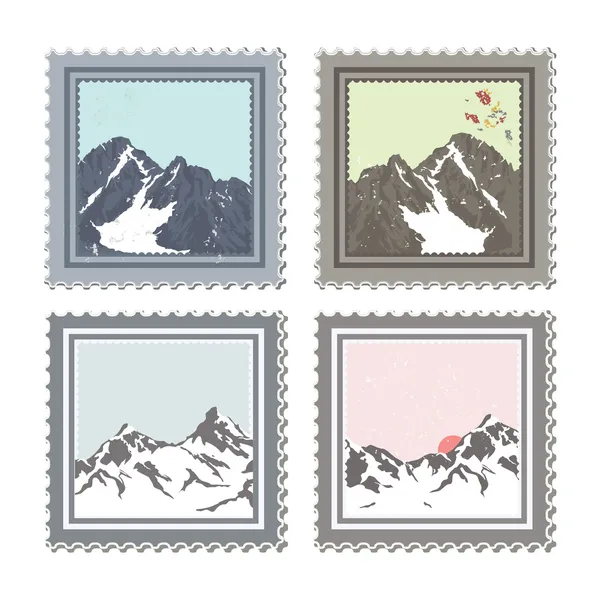 stock vector Winter stamps