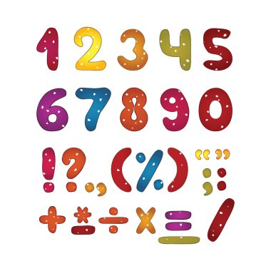 Funny number set clipart