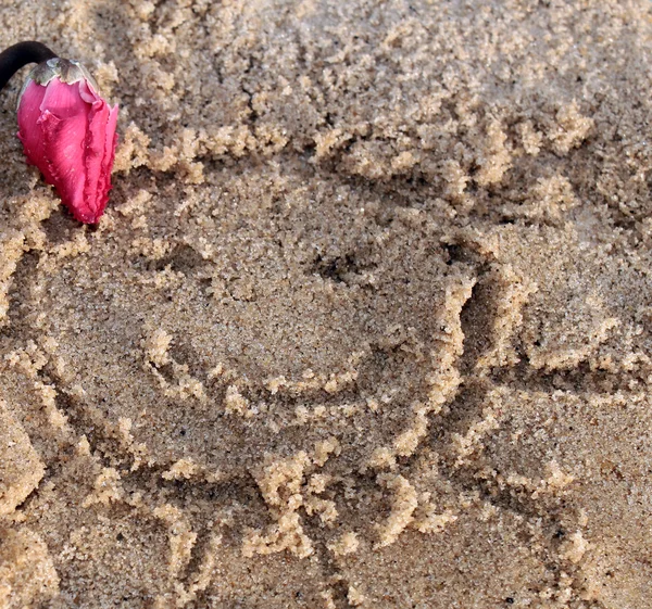 Солнце в песке — стоковое фото