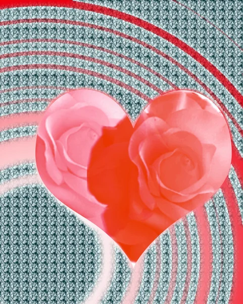 Coração em forma de fundo, rosas — Fotografia de Stock
