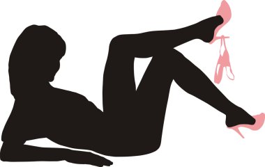 Sensual woman lying on her back clipart