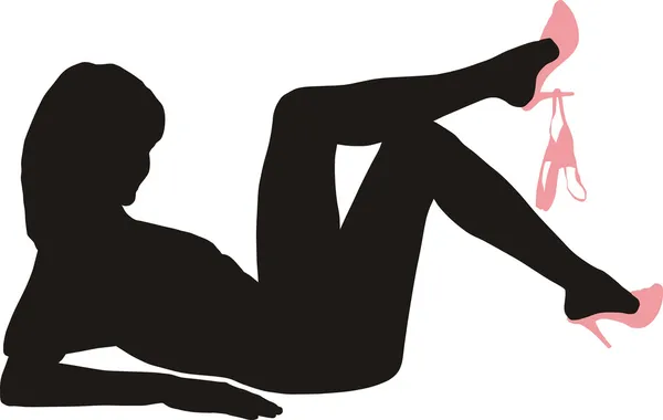 Femme sensuelle couchée sur le dos — Image vectorielle