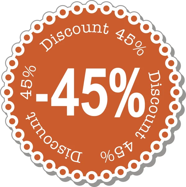 Discount forty five percent — Stock Vector