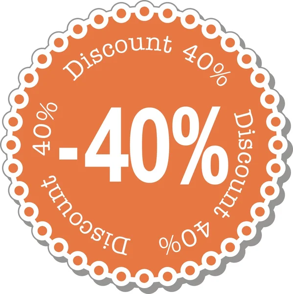Discount forty percent — Stock Vector