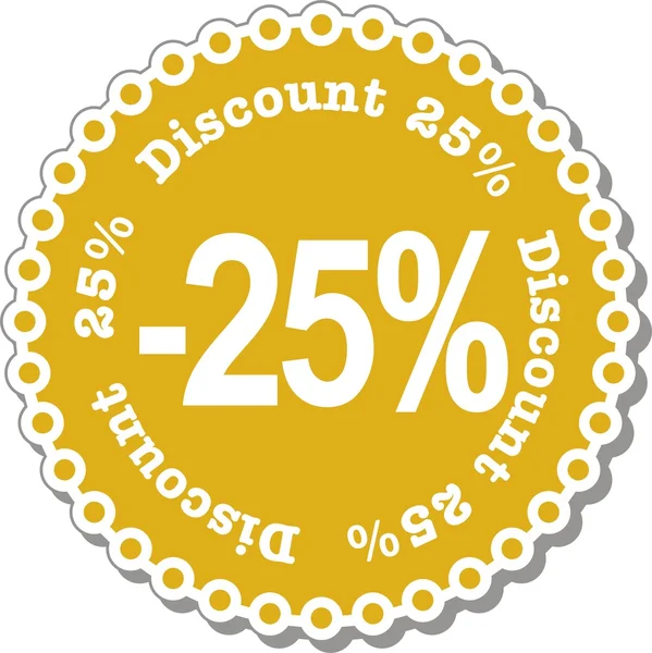 Discount twenty five percent — Stock Vector