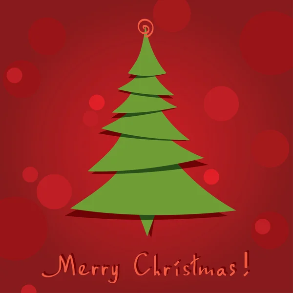 Vektorová pohlednice s vánoční stromečkem — Stockový vektor