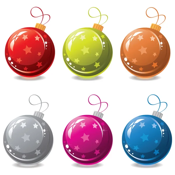 Векторний набір різдвяних кульок — стоковий вектор
