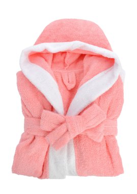 Pink bathrobe isolated on white background clipart