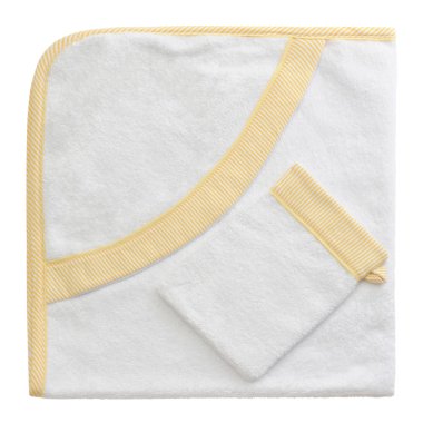 White bathing baby towel on a white background clipart