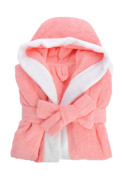 Pink bathrobe isolated on white background — Stock Photo, Image