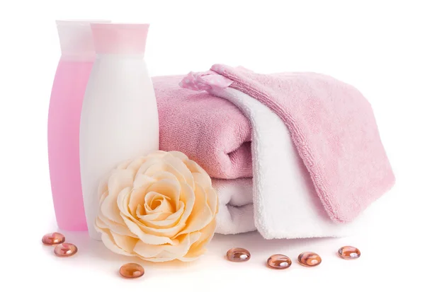 Isolated pink accessory for spa or sauna — Stock Photo, Image