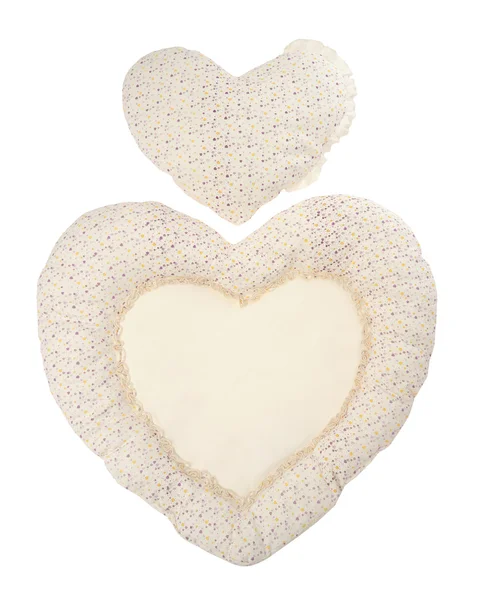 stock image Pillow beige heart on white